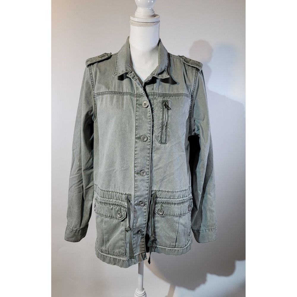 Levi's Womens XL Green Utility Field Army Military Jacket Canvas Anorak Coat